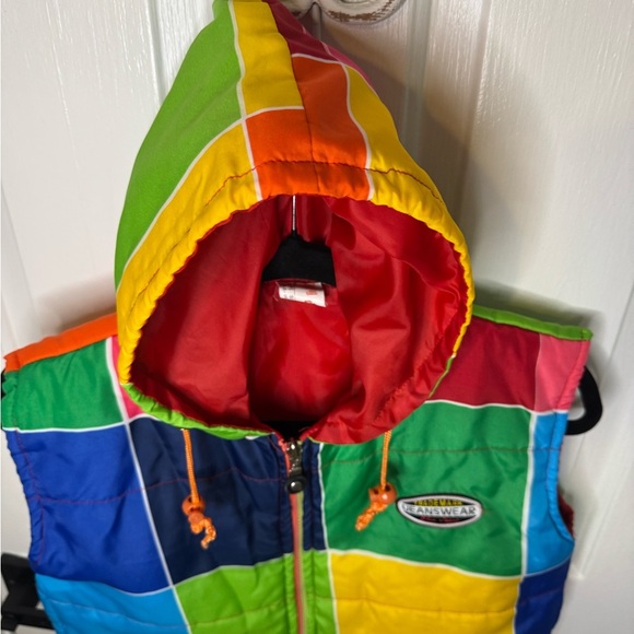Vintage 80s Rainbow Puffer Jacket,  Retro Vest, Stranger Things Vest,.  #309 - Picture 12 of 14